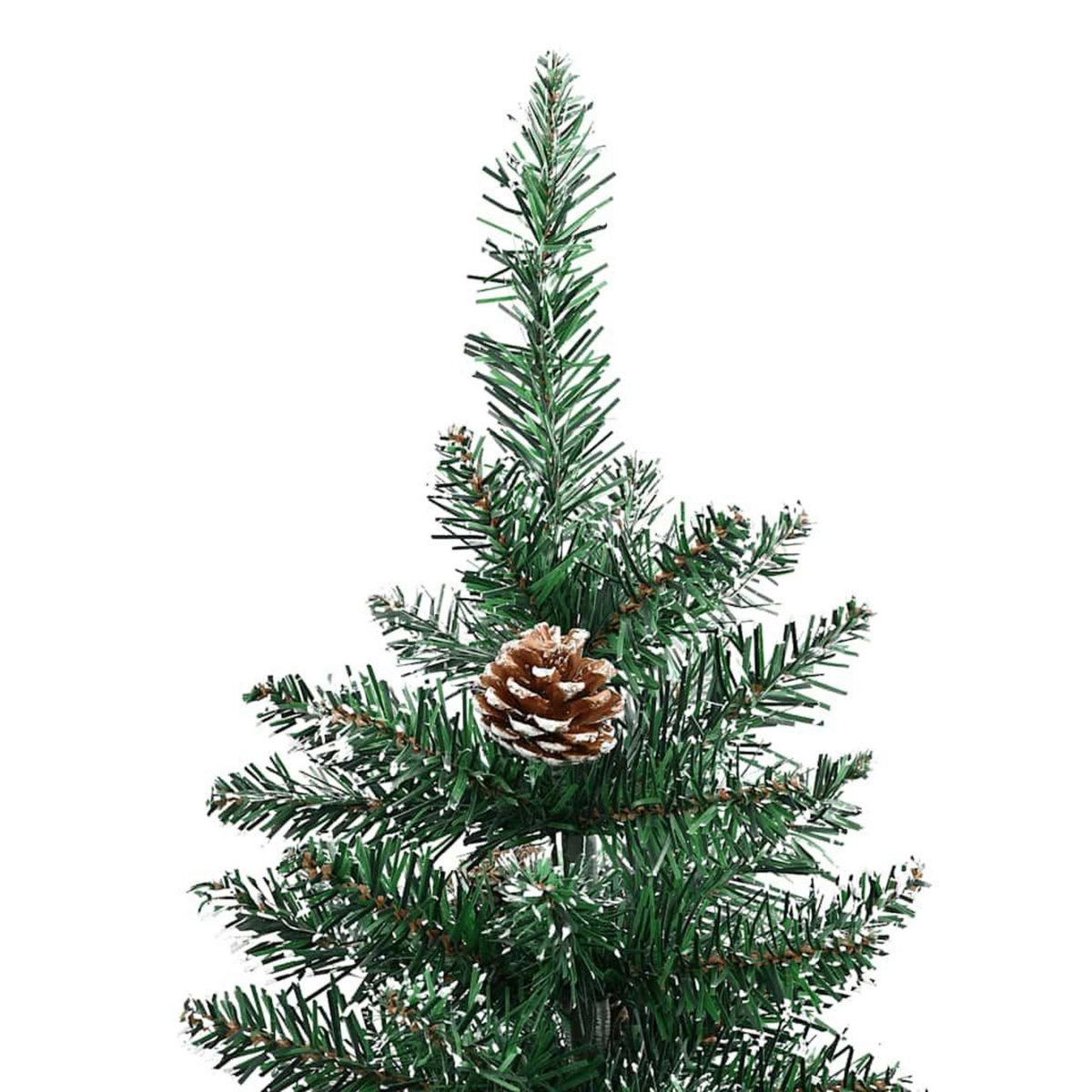 VIDAXL Sapin de Noël mince bois veritable et neige blanche vert 180 cm