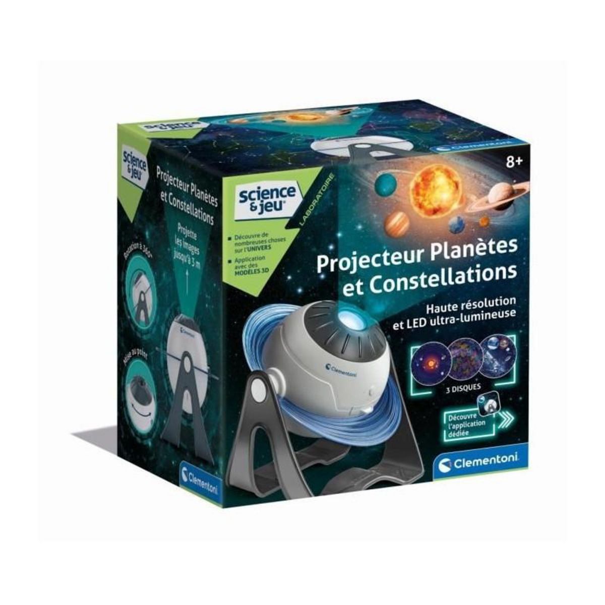 CLEMENTONI CLEMENTONI - Projecteur Planetes et Constellations - 3 modes de jeux - Application gratuite contenus et quizz