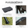 Voir la diapositive 6 : OUTSUNNY Balancelle de jardin convertible 3 places grand confort inclinaison toit réglable matelas fourni 2L x 1,25l x 1,7H m métal polyester noir anthracite