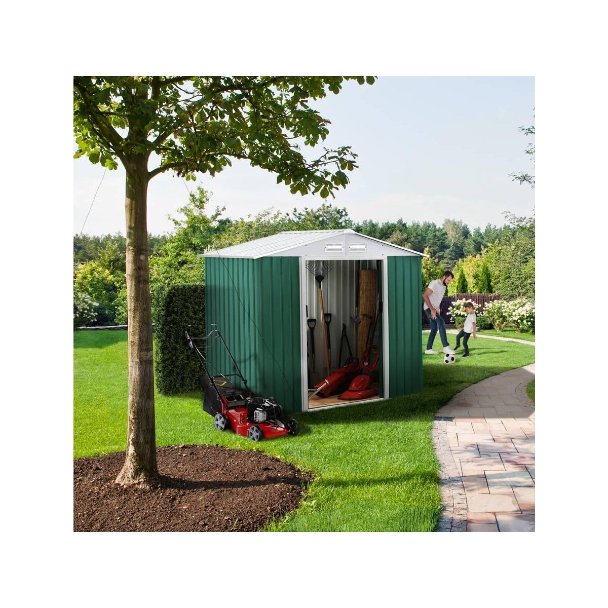 Habitat et Jardin Abri de jardin métal  Rosas  - 2,71 M² - Vert