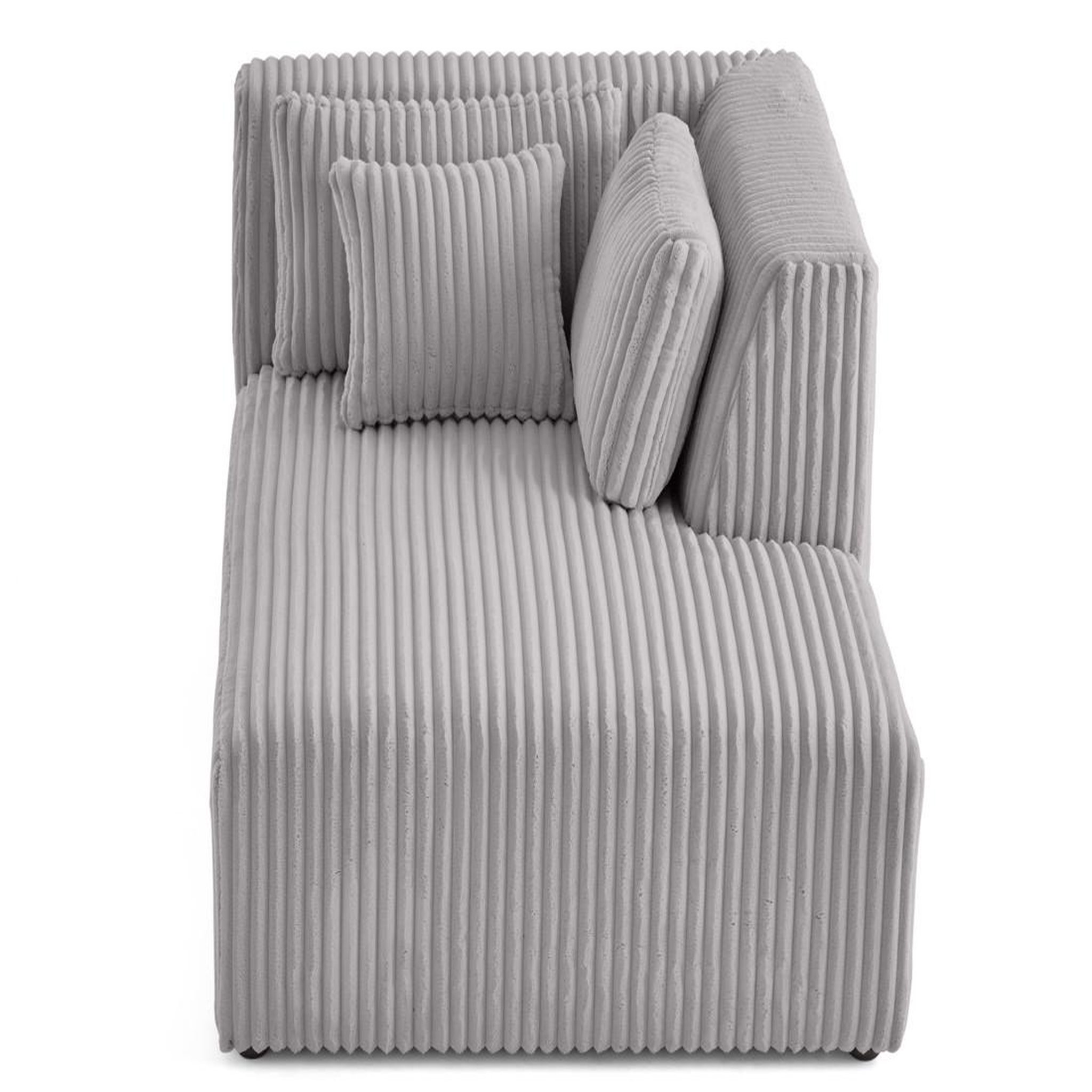Voir la diapositive 6 : LISA DESIGN Victoire - module d'assise méridienne droit en velours côtelé grosses côtes