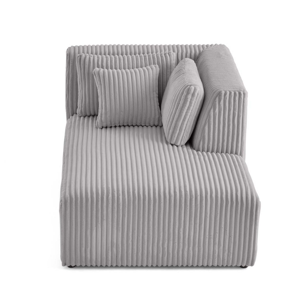 LISA DESIGN Victoire - module d'assise méridienne droit en velours côtelé grosses côtes