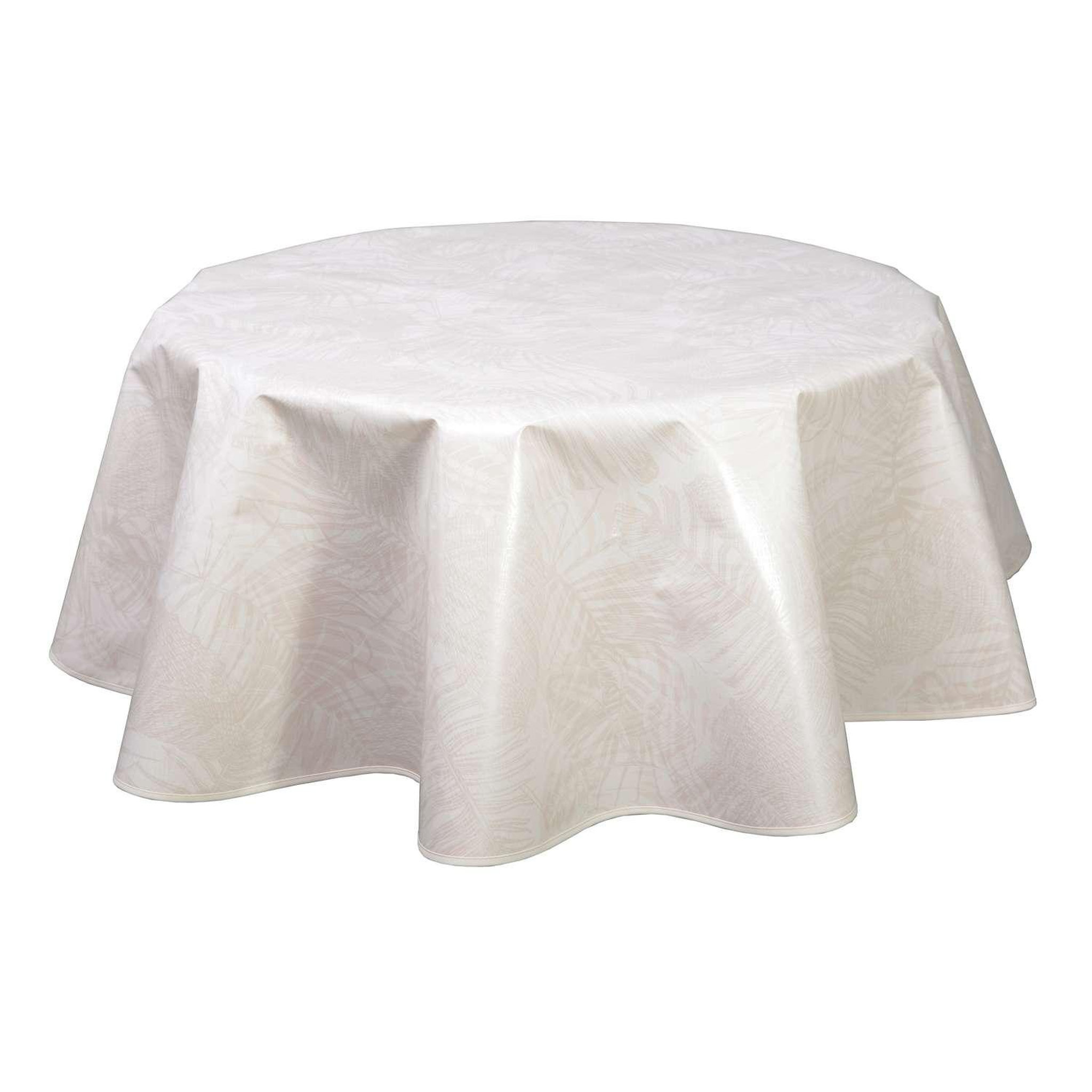 HABITABLE Nappe en toile cirée ronde Vitali - Diam. 135 cm - Beige nacré