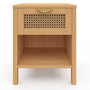 Voir la diapositive 3 : ID MARKET Lot de 2 tables de chevet EDHEN 1 tiroir avec niche cannage et bois