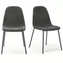 HOMIFAB Lot de 4 chaises en tissu gris - Esmee