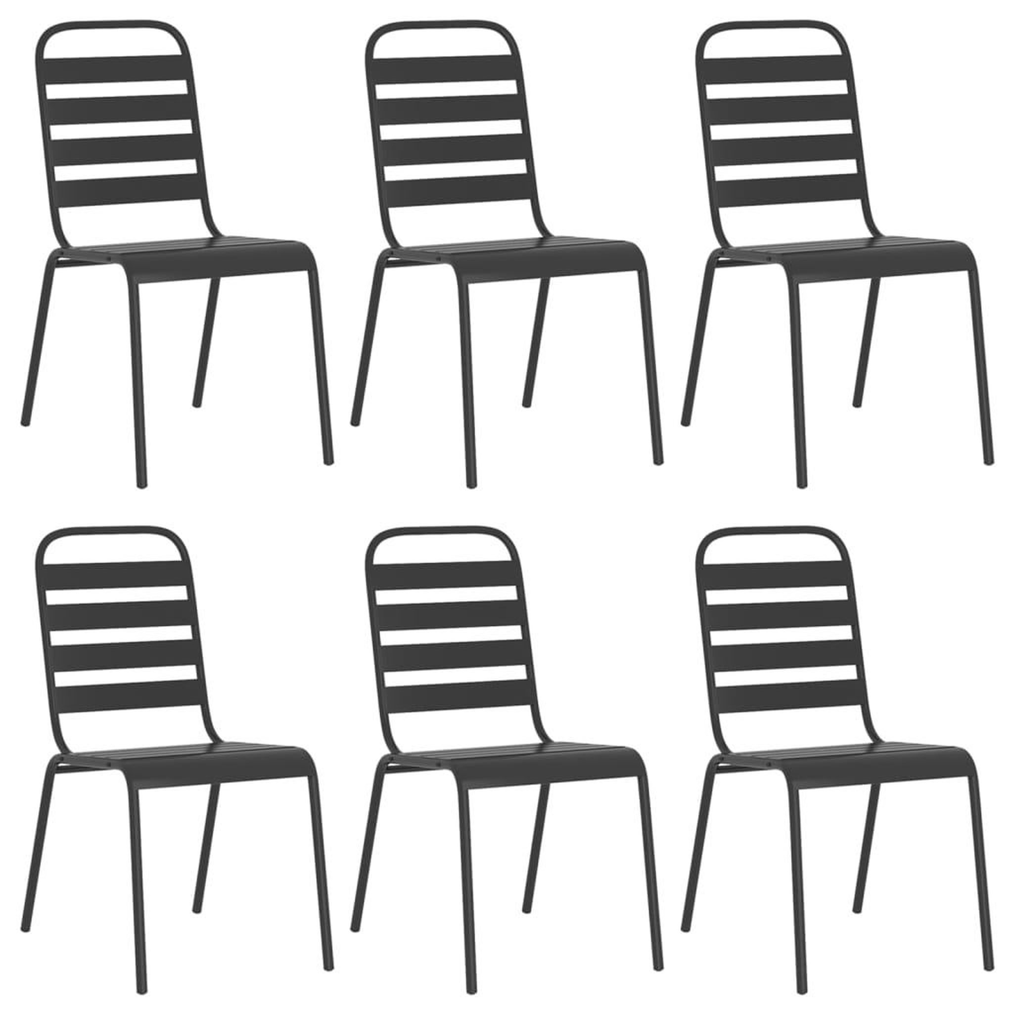 Voir la diapositive 4 : VIDAXL Ensemble a manger de jardin 7 pcs anthracite acier