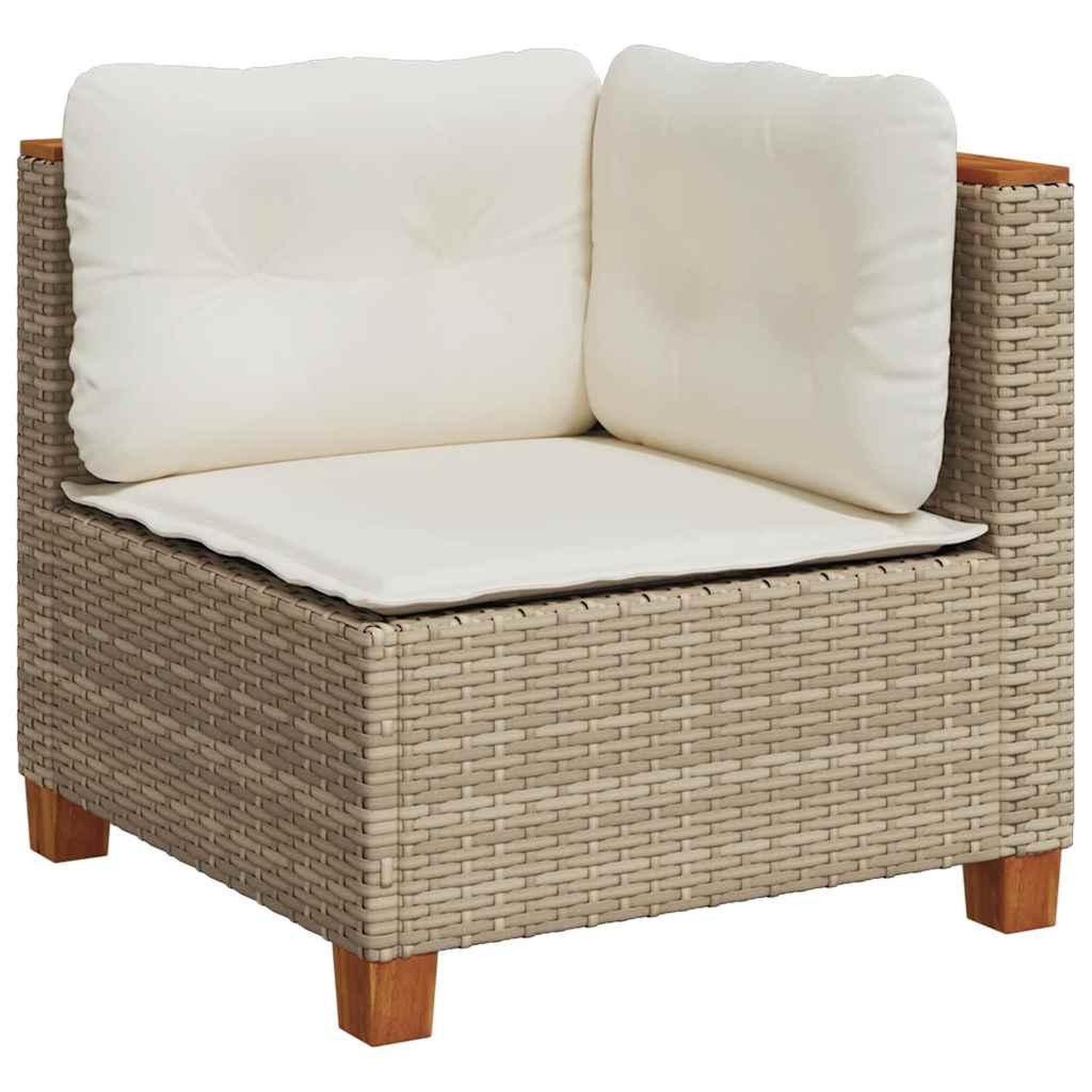 Voir la diapositive 3 : VIDAXL Salon de jardin 11 pcs avec coussins beige resine tressee