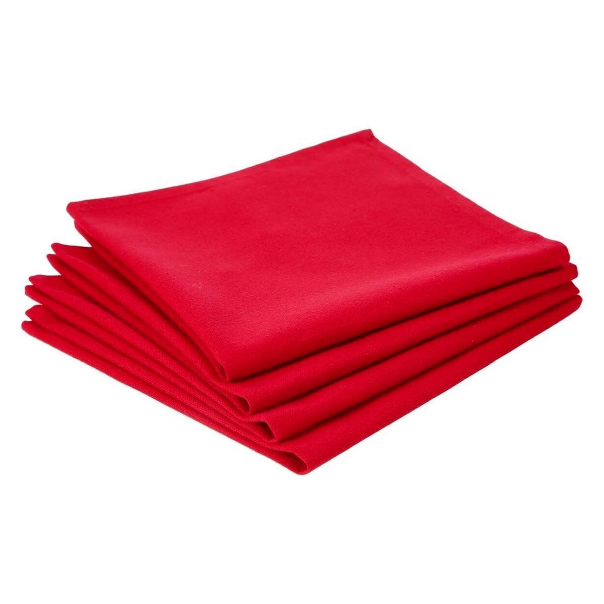 Voir la diapositive 1 : ATMOSPHERA Lot de 4 serviettes de table  coton  40x40cm rouge