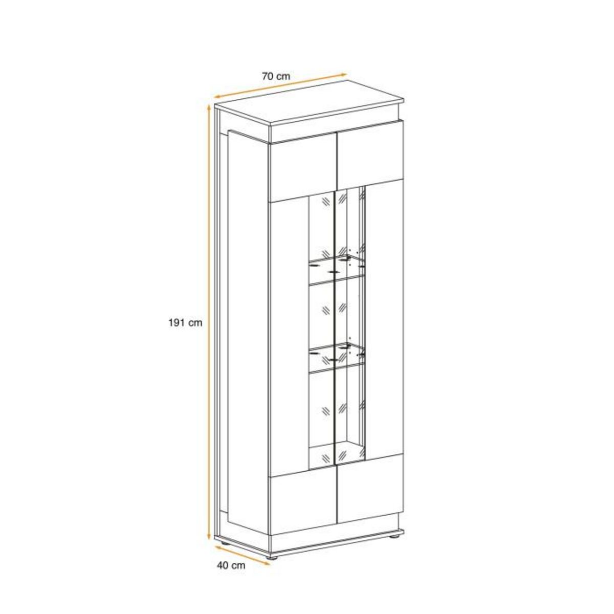 Paris Prix Vitrine à Led 4 Niveaux  Berlin  191cm Gris & Naturel