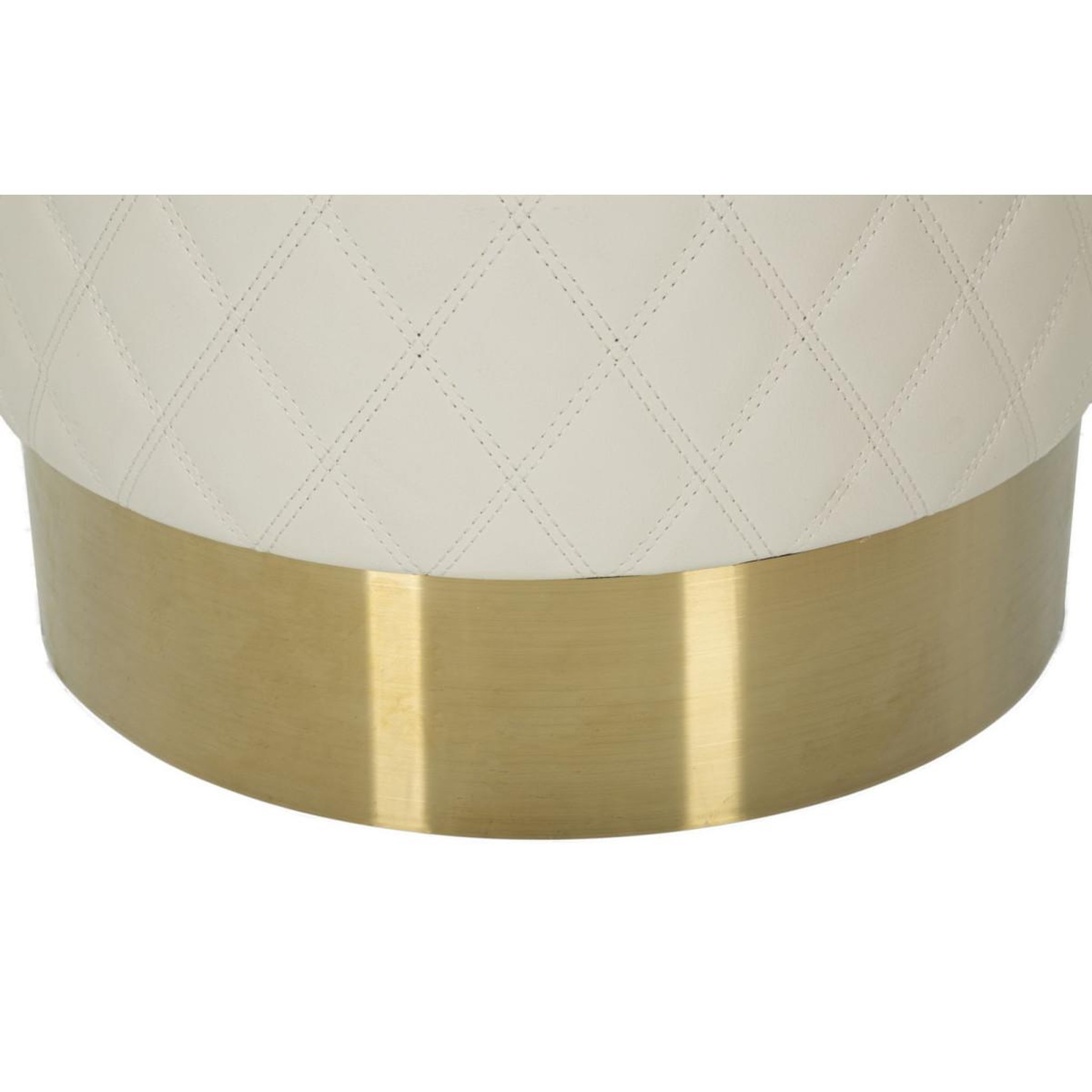Voir la diapositive 4 : Paris Prix Pouf matelassé  sharon  38cm blanc & or