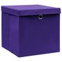 Voir la diapositive 2 : VIDAXL Boîtes de rangement et couvercles 4 pcs Violet 32x32x32cm Tissu