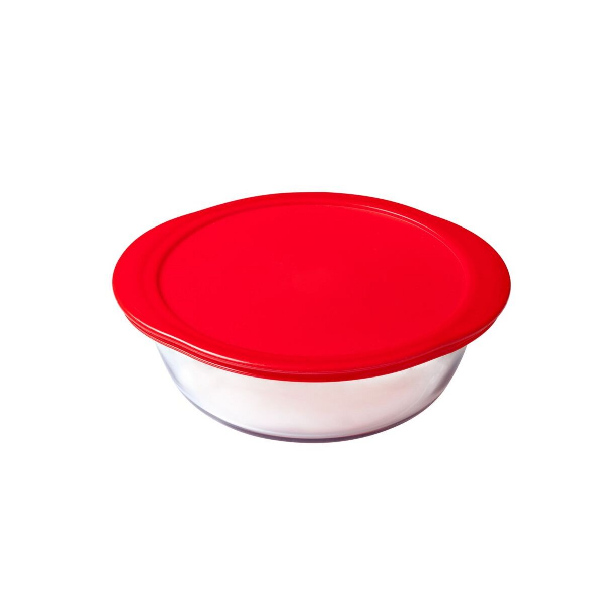PYREX Boite ronde en verre COOK AND STORE rouge 1,1L 20X18 cm