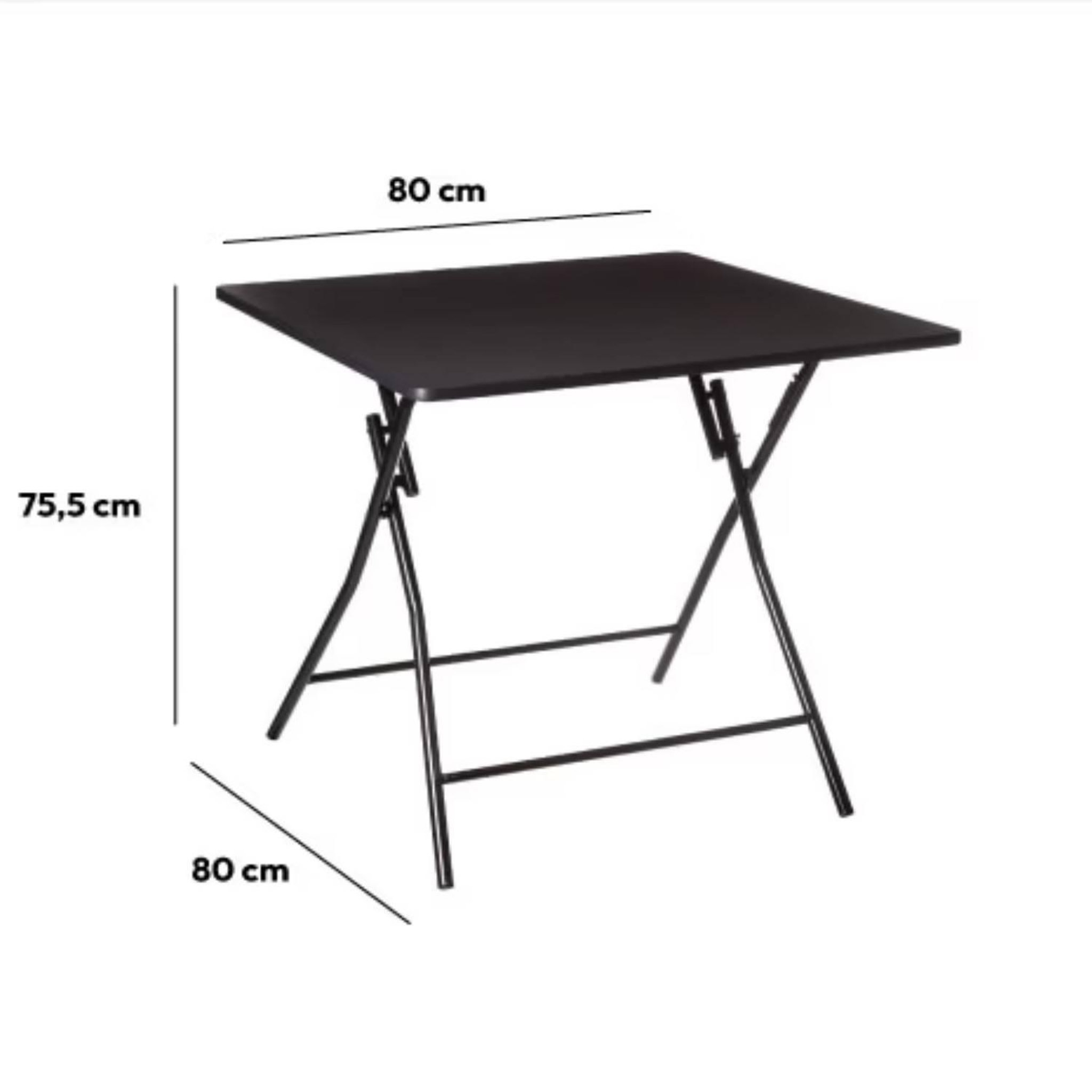 Voir la diapositive 3 : FIVE Table d'appoint pliable en métal pour 4 personnes - noir