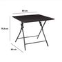 Voir la diapositive 3 : FIVE Table d'appoint pliable en métal pour 4 personnes - Noir