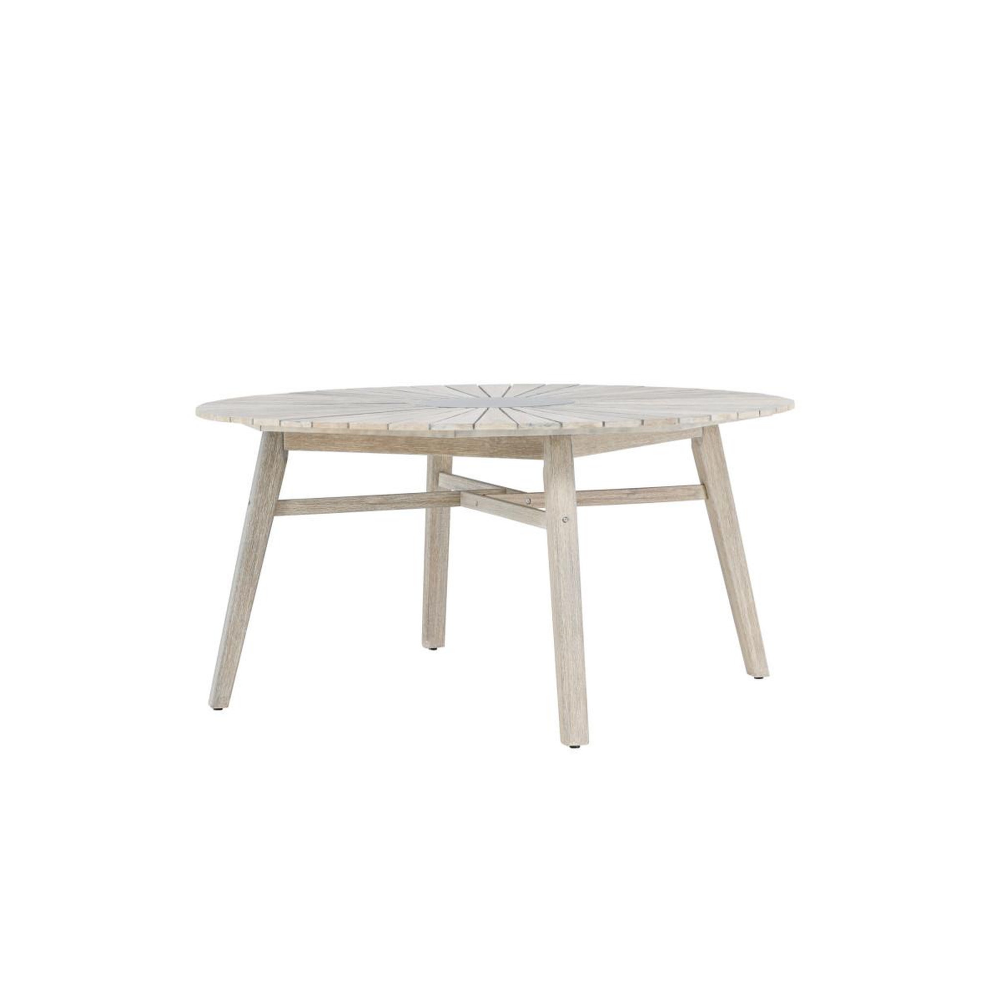 Voir la diapositive 6 : Paris Prix Table de jardin ronde en acacia  rives  150cm blanc