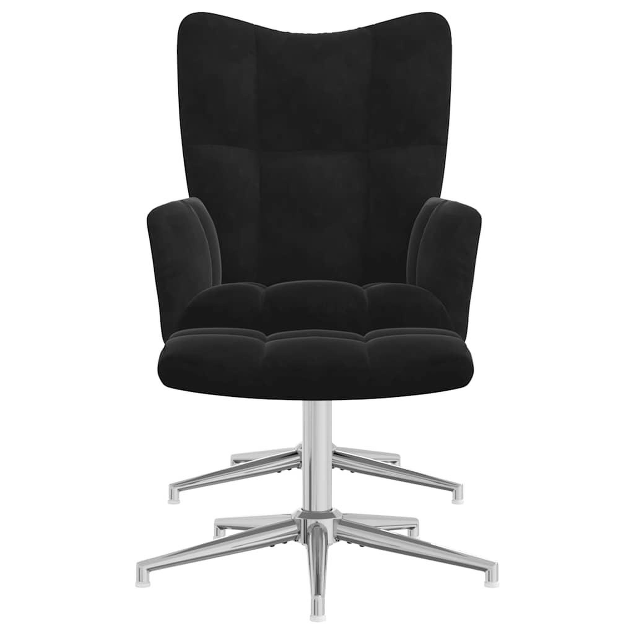 Voir la diapositive 3 : VIDAXL Chaise de relaxation avec tabouret Noir Velours