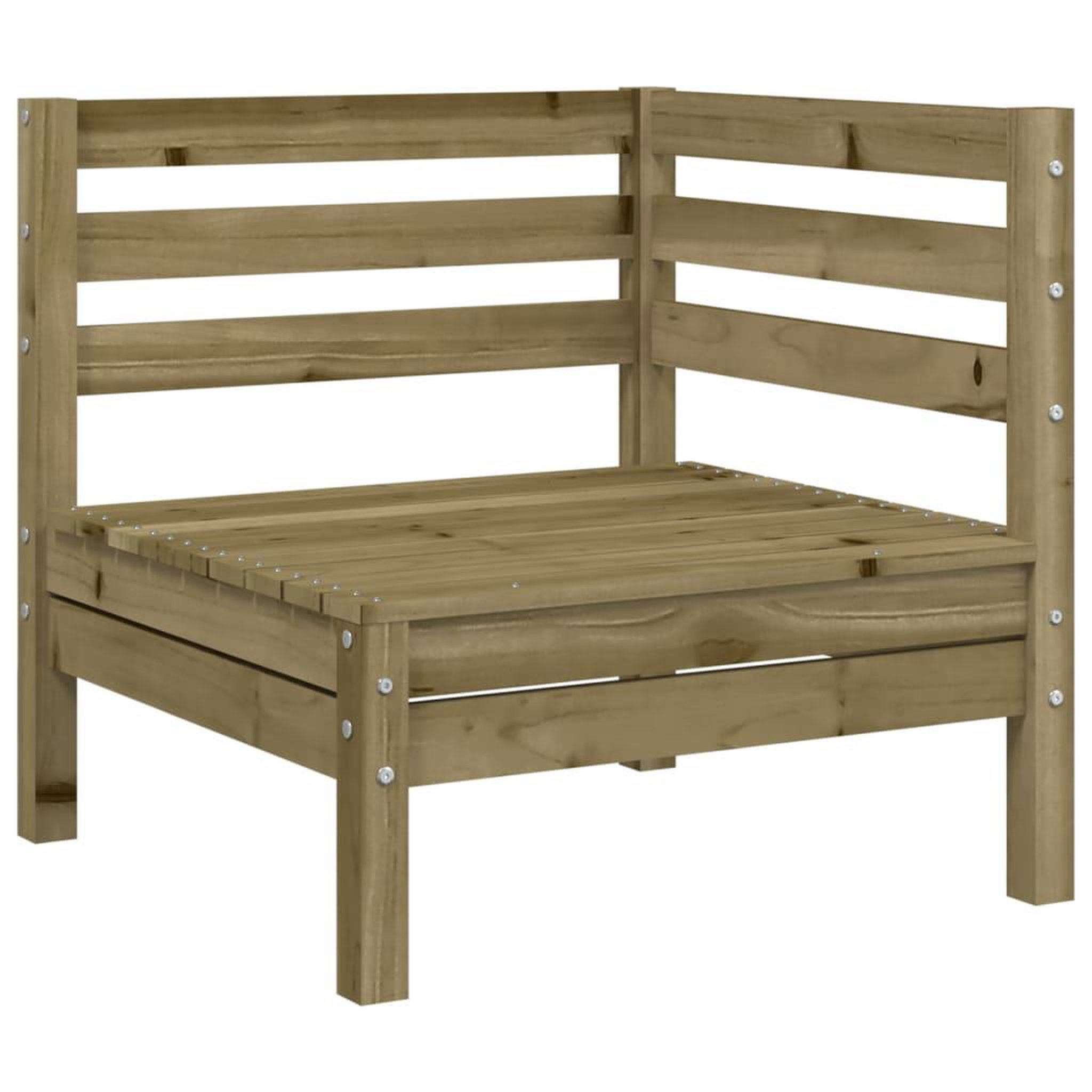 Voir la diapositive 5 : VIDAXL Canape de jardin 3 places avec repose-pieds bois pin impregne