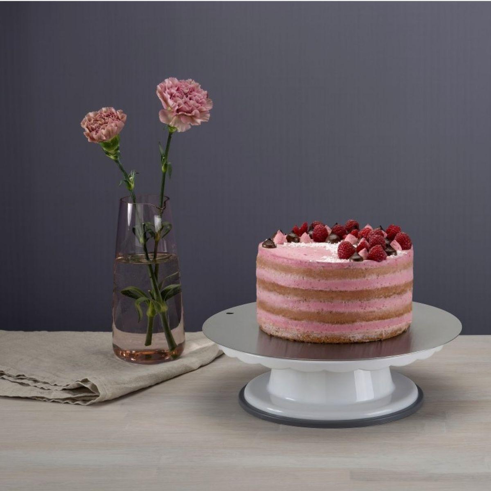 Voir la diapositive 2 : DR.OETKER Plateau de présentation pour gâteau rond en inox Dr.Oetker Divers
