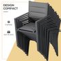 Voir la diapositive 5 : OUTSUNNY Ensemble de jardin 12 personnes chaises empilables table extensible 200/300L cm alu. textilène gris