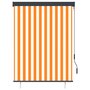 VIDAXL Store roulant d'exterieur 120x250 cm Blanc et orange