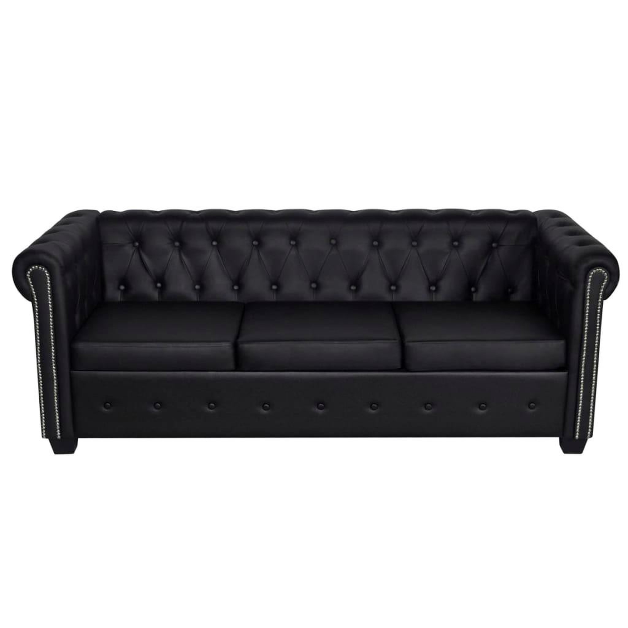 Voir la diapositive 4 : VIDAXL Canape Chesterfield a 2 places et a 3 places noir