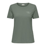 JACQUELINE DE YONG T-shirt Kaki Femme JDY Kitty. Coloris disponibles : Vert