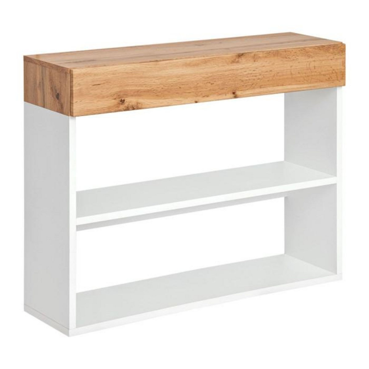 Paris Prix Étagère Murale 2 Niveaux & Tiroir  Easy  100cm Blanc