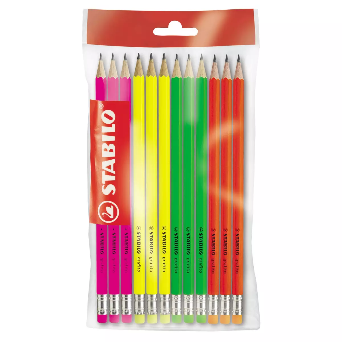 STABILO  Lot de 12 crayons graphite HB avec bout gomme