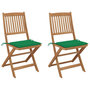 Voir la diapositive 1 : VIDAXL Chaises pliables de jardin lot de 2 avec coussins Bois d'acacia
