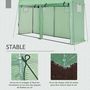 Voir la diapositive 6 : OUTSUNNY Serre de Jardin serre à tomates dim. 3L x 1l x 2H m 2 portes zippées déroulantes 4 fenêtres enroulables acier PE haute densité 140 g/m² anti-UV vert