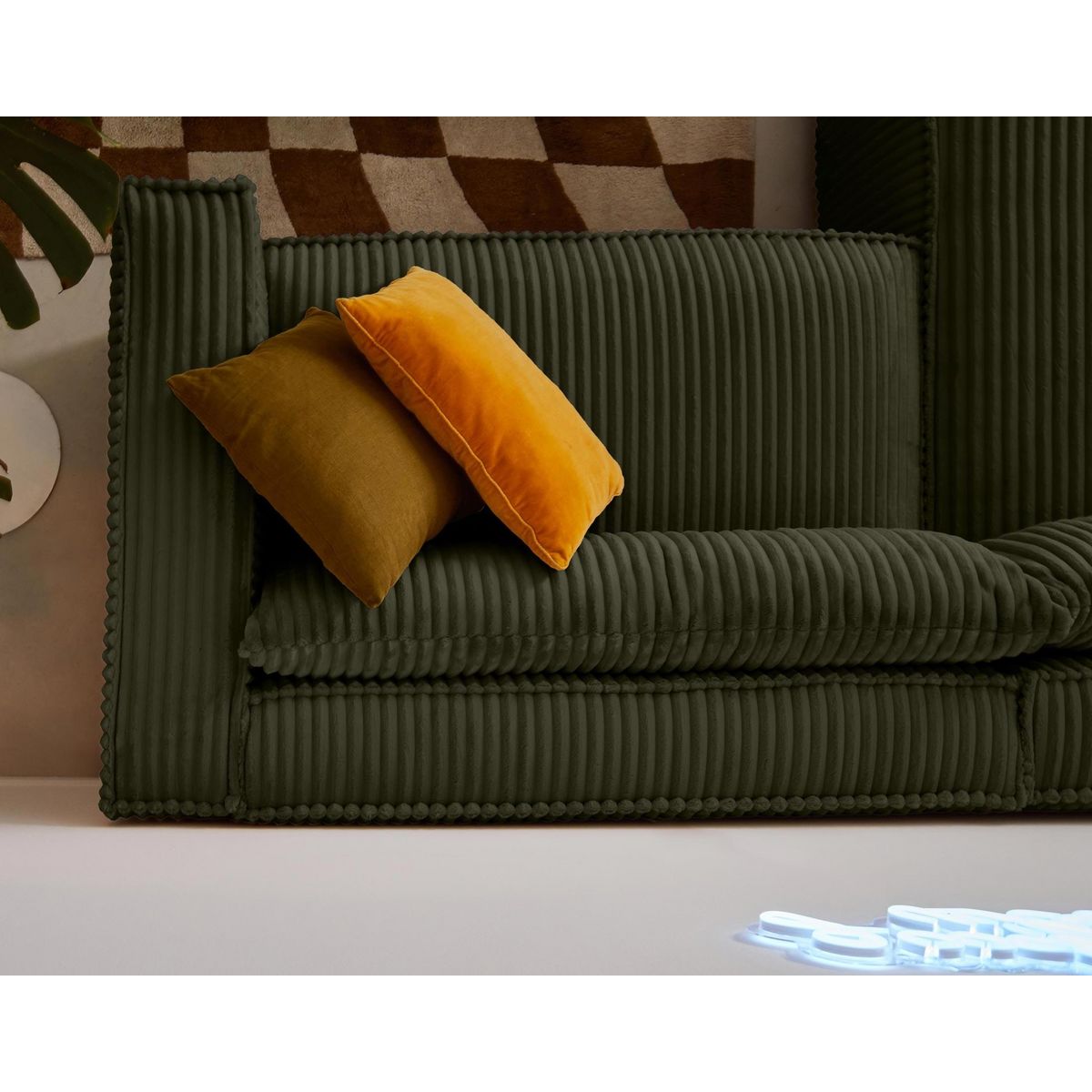 LISA DESIGN Ela - canapé d'angle gauche - 4 places - en velours côtelé grosses côtes