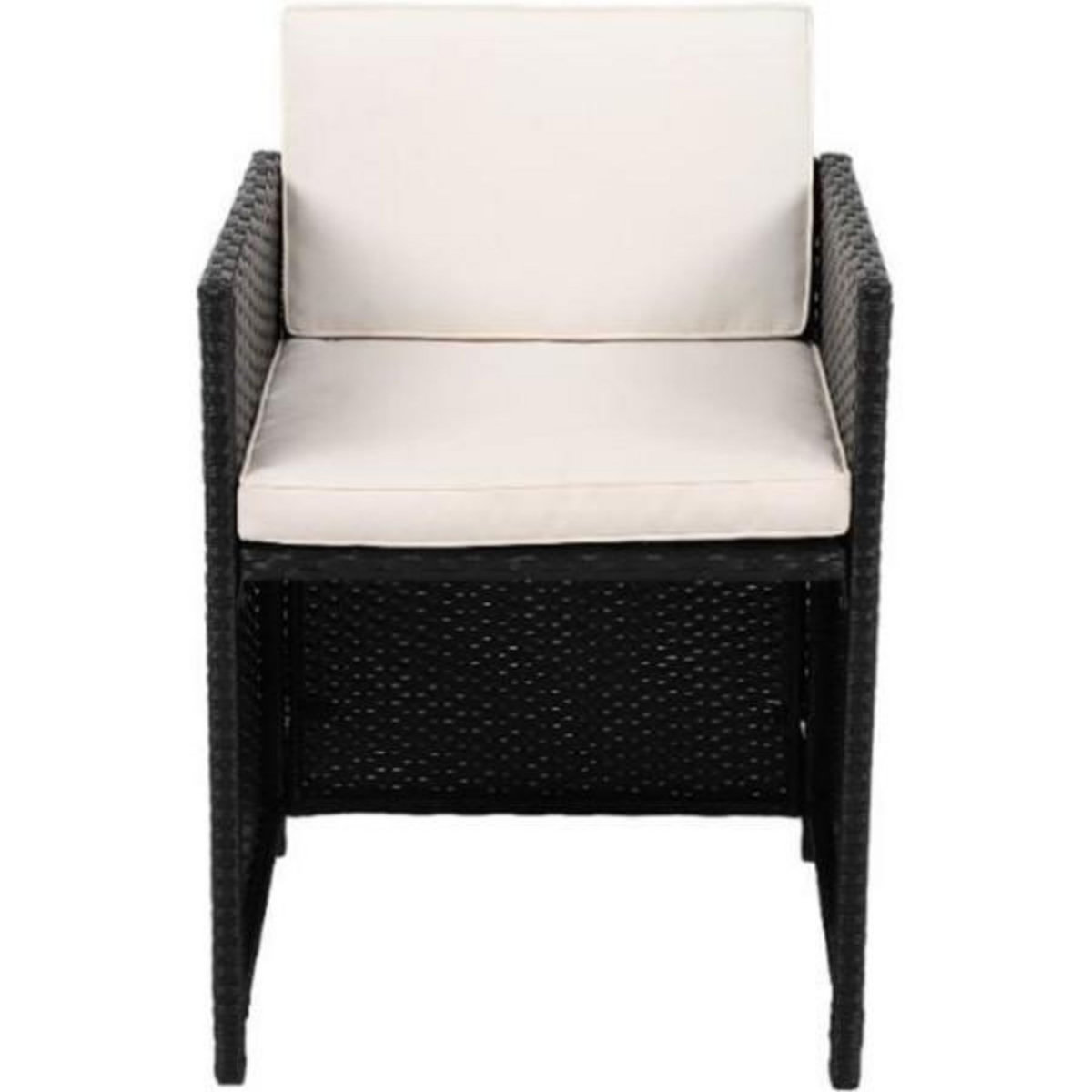 BEAU RIVAGE Ensemble repas encastrable 4 personnes MALA résine tressée noir