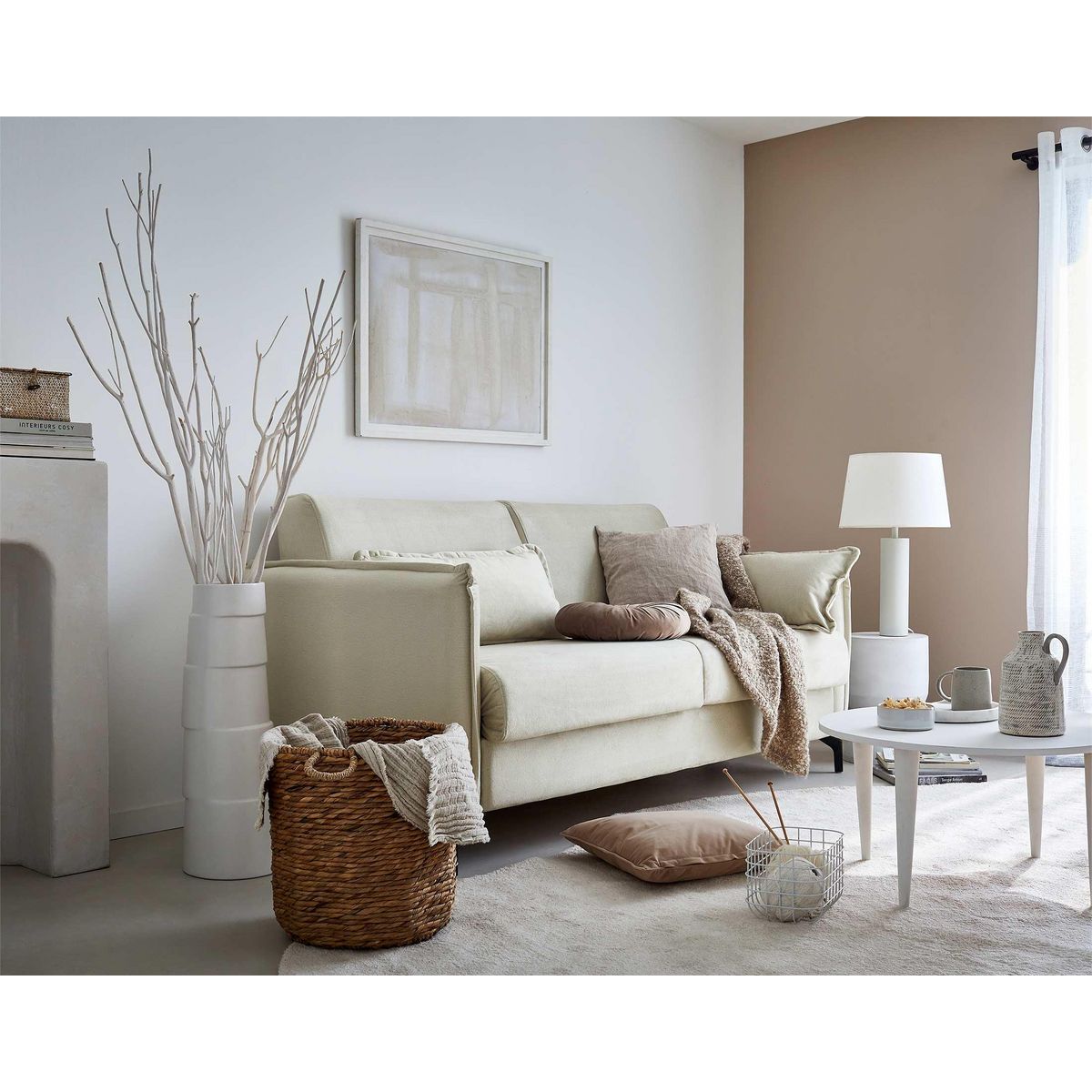 LISA DESIGN Agate - canapé 3 places convertible - couchage quotidien - matelas 14 cm - en velours