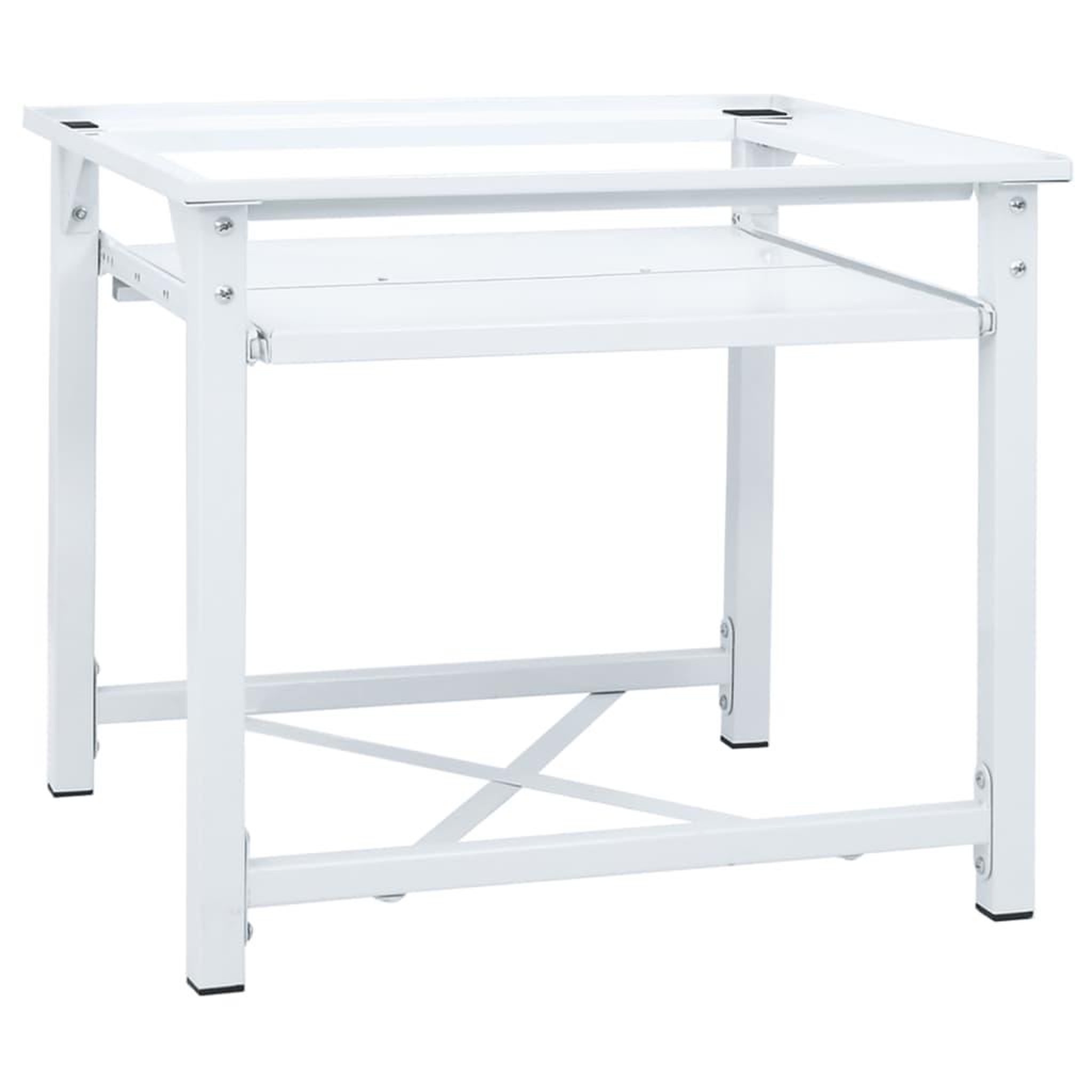 VIDAXL Socle pour machine a laver avec etagere coulissante Blanc