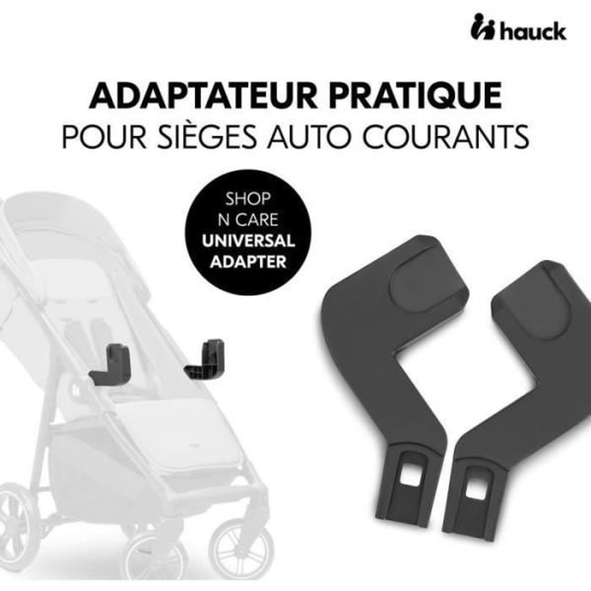 Voir la diapositive 2 : HAUCK Adaptateurs universels cosy - HAUCK - Pour poussette SHOP N CARE - Noir