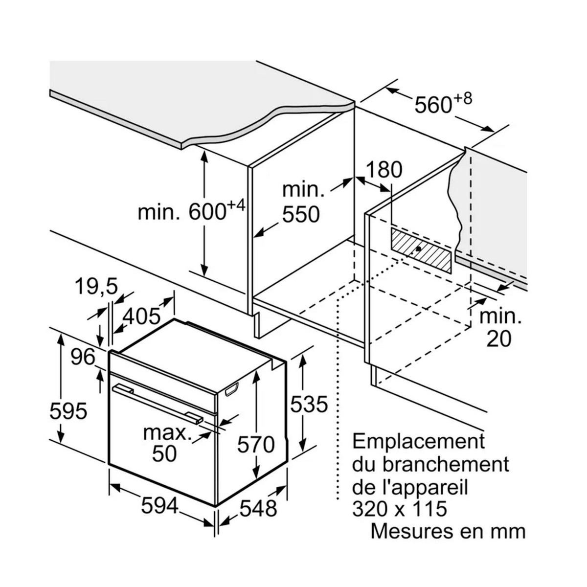 Neff Four intégrable multifonction 71l 60cm pyrolyse - B2ACH7AN7