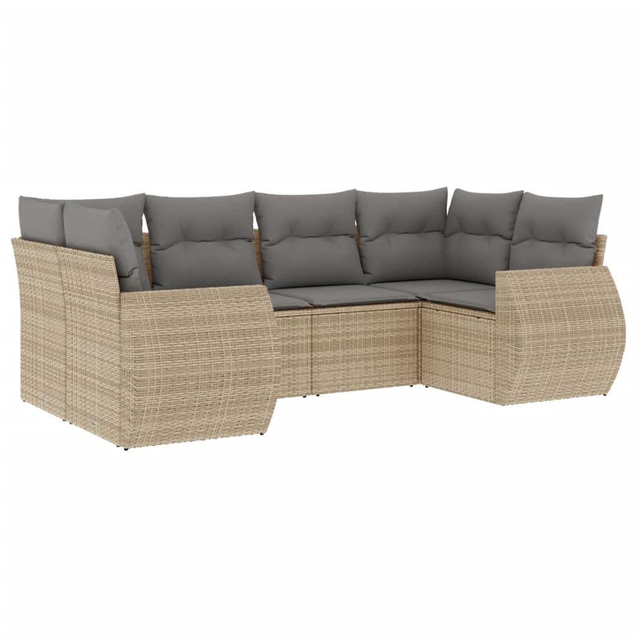 Voir la diapositive 2 : VIDAXL Salon de jardin avec coussins 6 pcs beige resine tressee