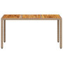 Voir la diapositive 5 : VIDAXL Table de jardin beige 150x90x75 cm resine tressee bois d'acacia