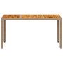 Voir la diapositive 5 : VIDAXL Table de jardin beige 150x90x75 cm resine tressee bois d'acacia