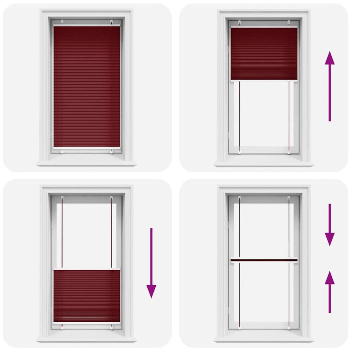 VIDAXL Store plisse rouge bordeaux 80x100 cm largeur du tissu 79,4 cm