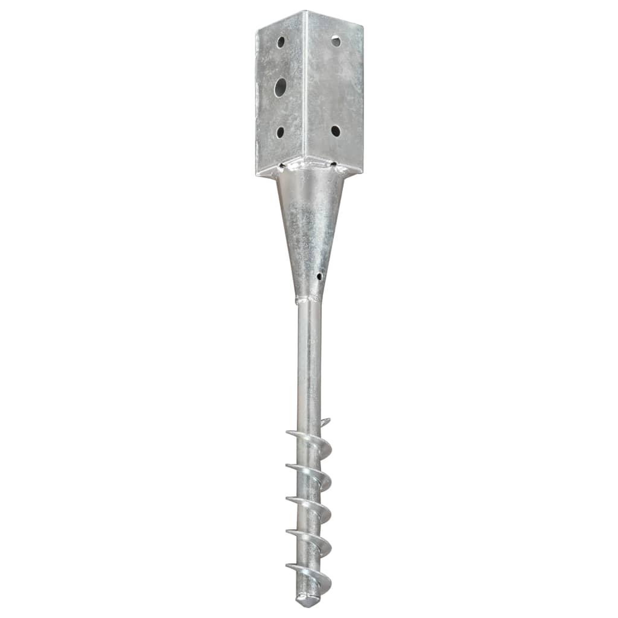 Voir la diapositive 2 : VIDAXL Piquets au sol 2 pcs Argente 10x10x57 cm Acier galvanise