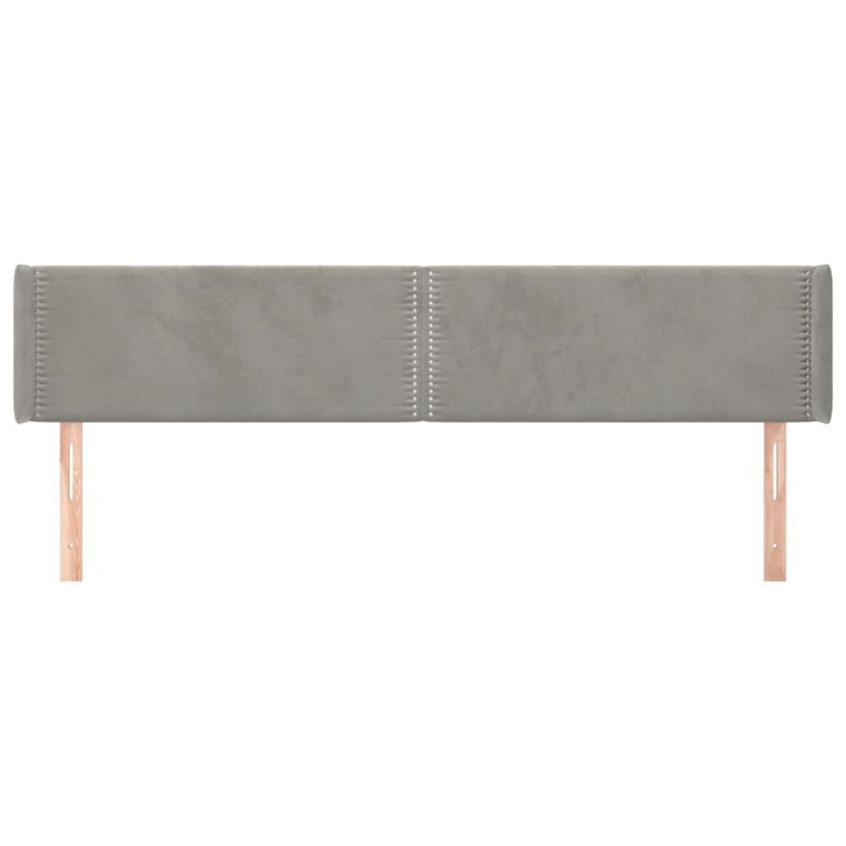 VIDAXL Tete de lit avec oreilles Gris clair 203x16x78/88 cm Velours