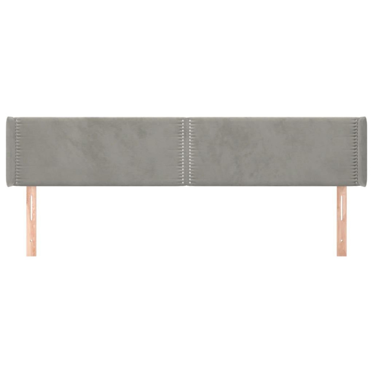 VIDAXL Tete de lit avec oreilles Gris clair 203x16x78/88 cm Velours
