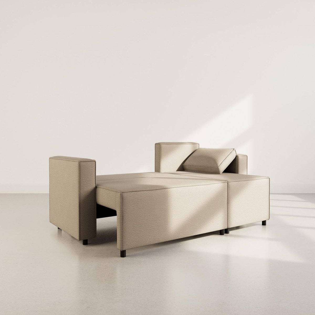 BEST MOBILIER Jonas - canapé d'angle réversible 4 places convertible avec coffre en tissu texturé