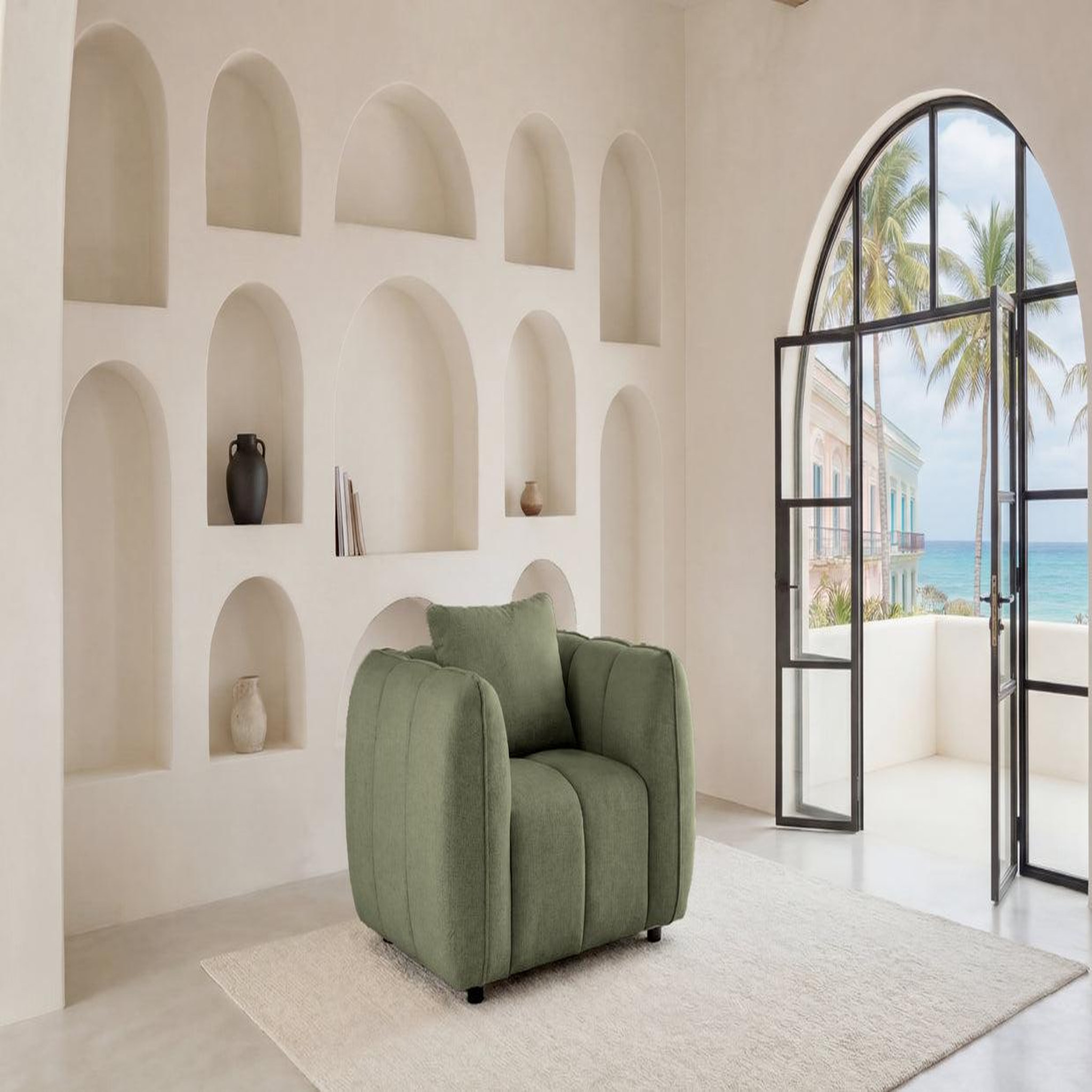 Voir la diapositive 2 : CASANOVA PARIS HAVANA - Fauteuil tissu lisse