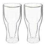 SECRET DE GOURMET Lot de 2 Verres à Bière  Double Paroi  35cl Transparent