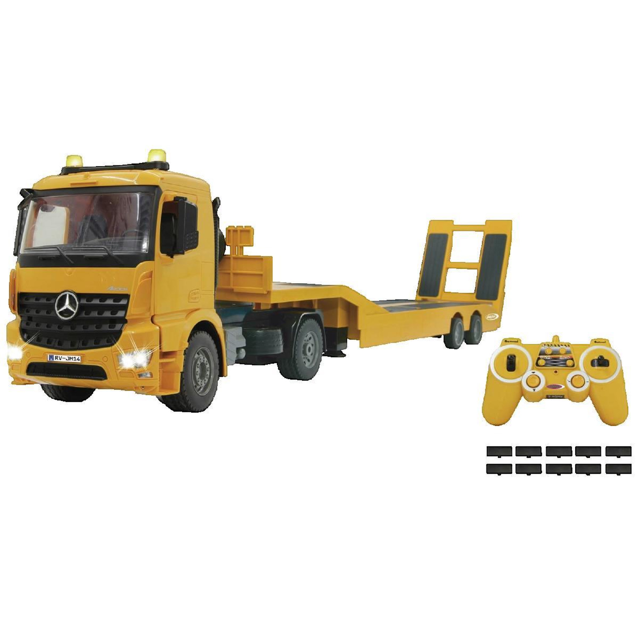 Voir la diapositive 3 : Modelco / Jamara Voiture radiocommandée Jamara Mercedes-Benz Arocs jaune