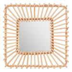 ATMOSPHERA Miroir Mural Design  Rotin Carré  40cm Beige