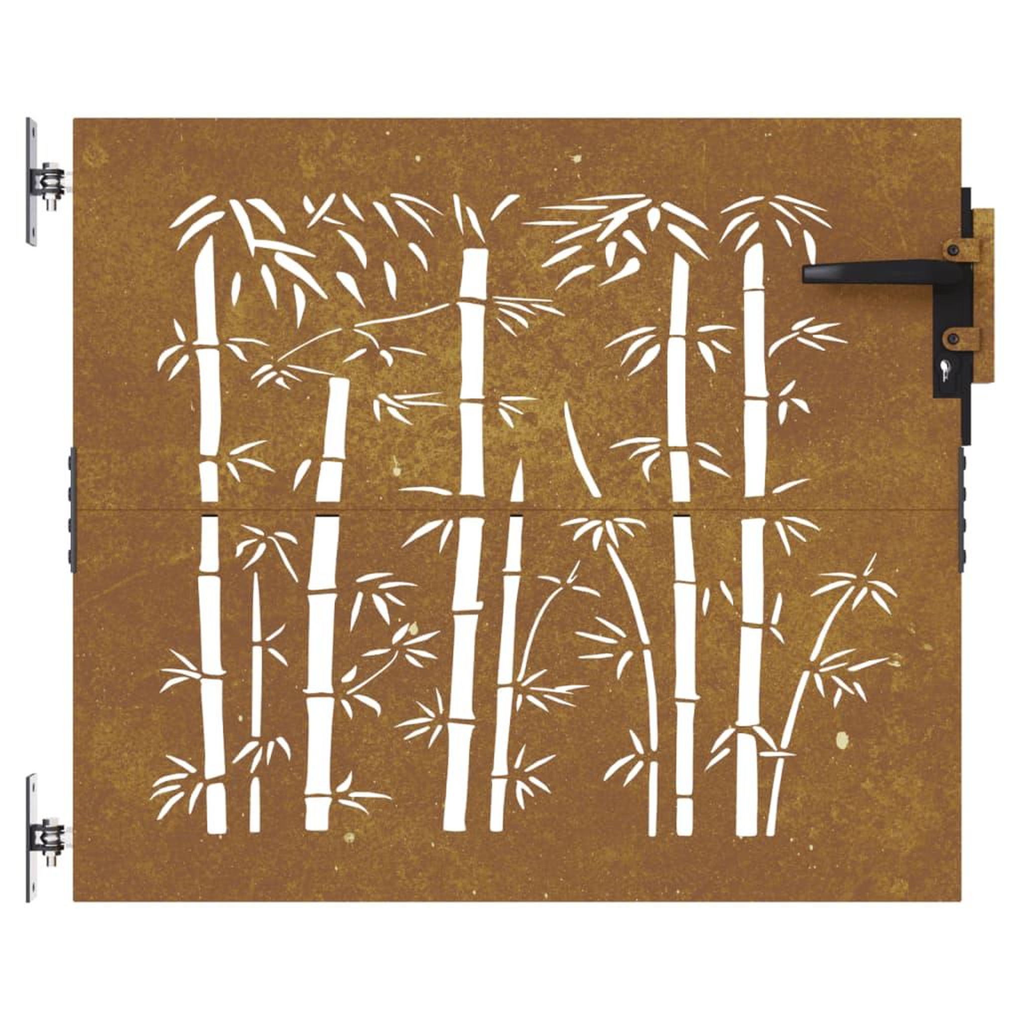 Voir la diapositive 4 : VIDAXL Portail de jardin 85x100 cm acier corten design de bambou