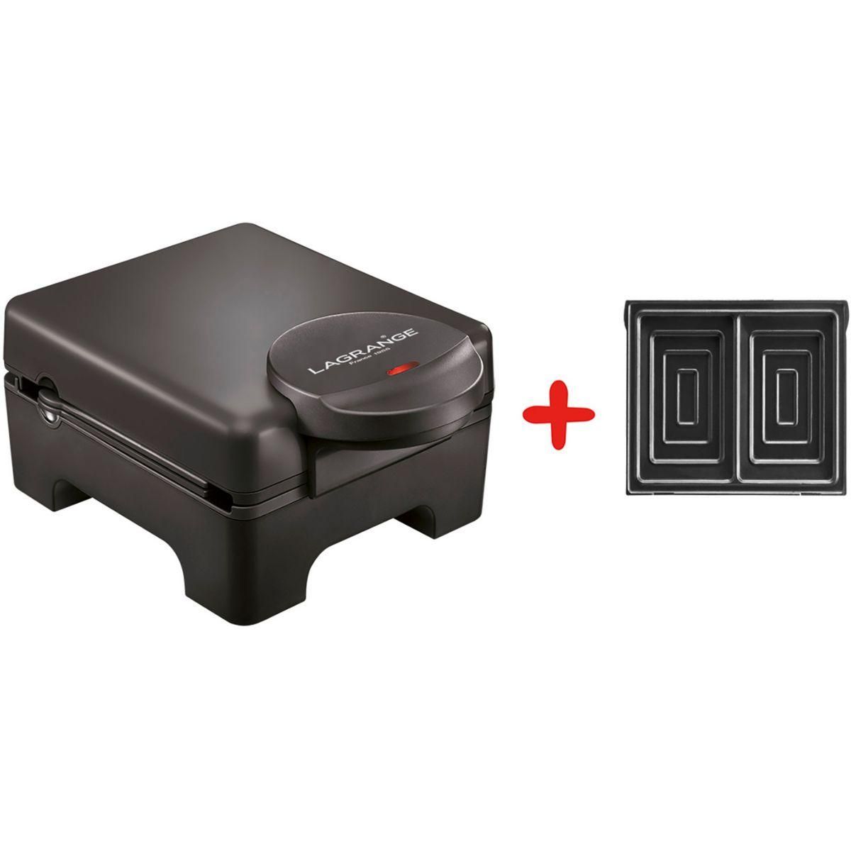 LAGRANGE Gaufrier, croque monsieur Tarti Gaufres noir maxi